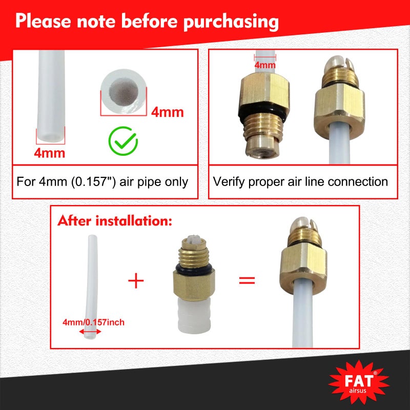 AIRSUSFAT 10pcs Air Suspension Repair Kit Air Valve M8 for Mercedes-Benz W251 W164 W212 W211 W220 W221 New Air Connector Tube Brass Fittings 1643200625 2123200358 - Image 2